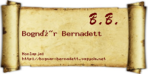 Bognár Bernadett névjegykártya