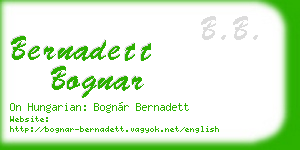 bernadett bognar business card