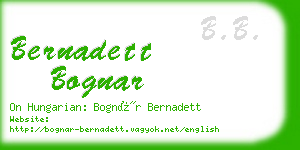 bernadett bognar business card